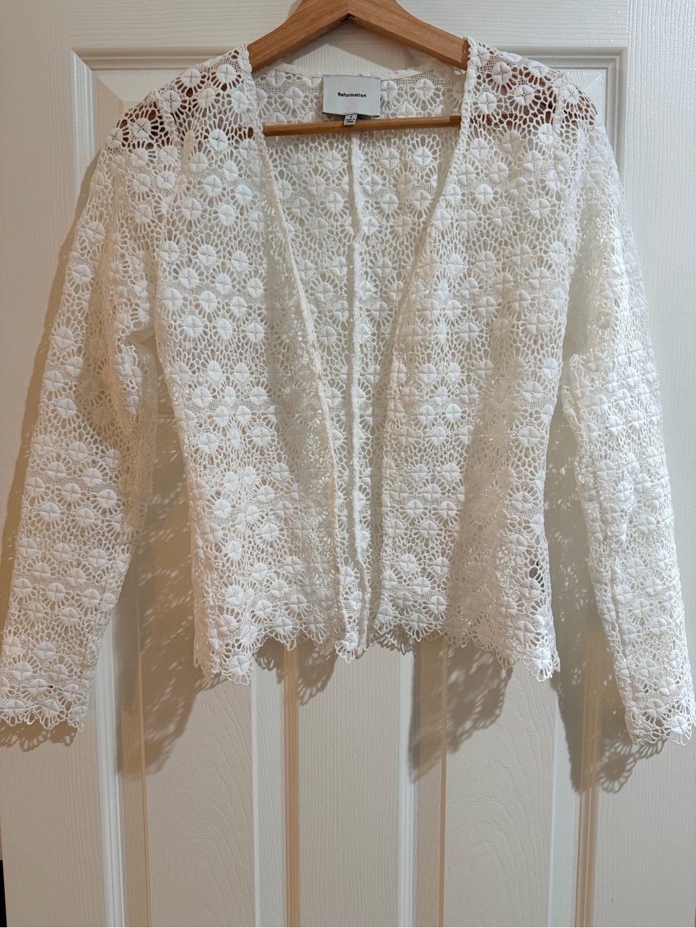 Reformation Simona Lace White Top